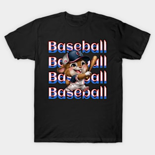 Cute Baseball Animal - Fathers Day Sports Fan - Adorable Pet Baseball Player. Sport Lover Gift Idea. T-Shirt